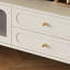 Meuble télé en bois massif de luxe clair de style crème clair