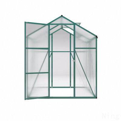 6x4 FT Gain height windproof aluminum greenhouse Polycarbonate Greenhouse  Heavy Duty Walk-in Greenhouses for Outdoor Backyard in All Season