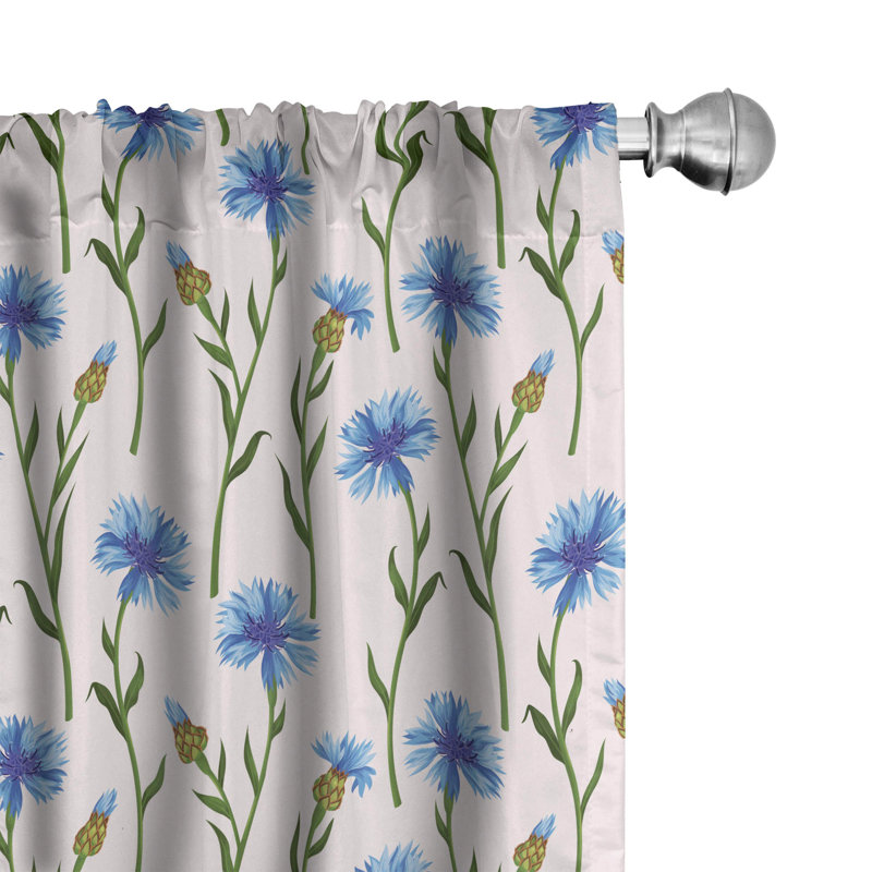 Floral Semi-Sheer Rod Pocket Curtain Panels, 28" x 84"