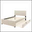 Lit plateforme tapissier en velours avec lit gigogne, alliant confort, durabilité et rangement polyvalent pour les chambres à coucher modernes.-1584657853