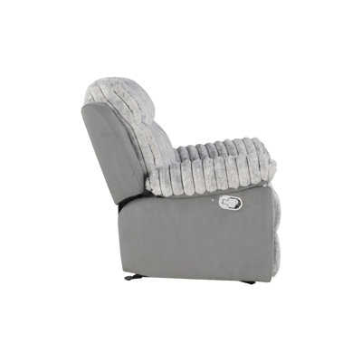 Glider Recliner Chair W/ Led Belt Black