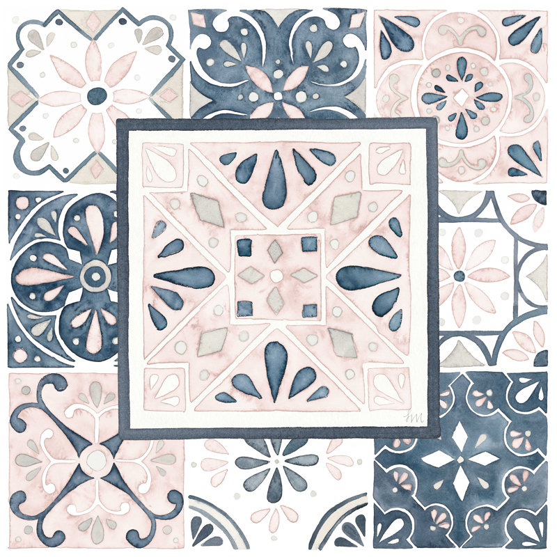 Garden Escapade Patchwork V rosé, H 20 po x l 20 po
