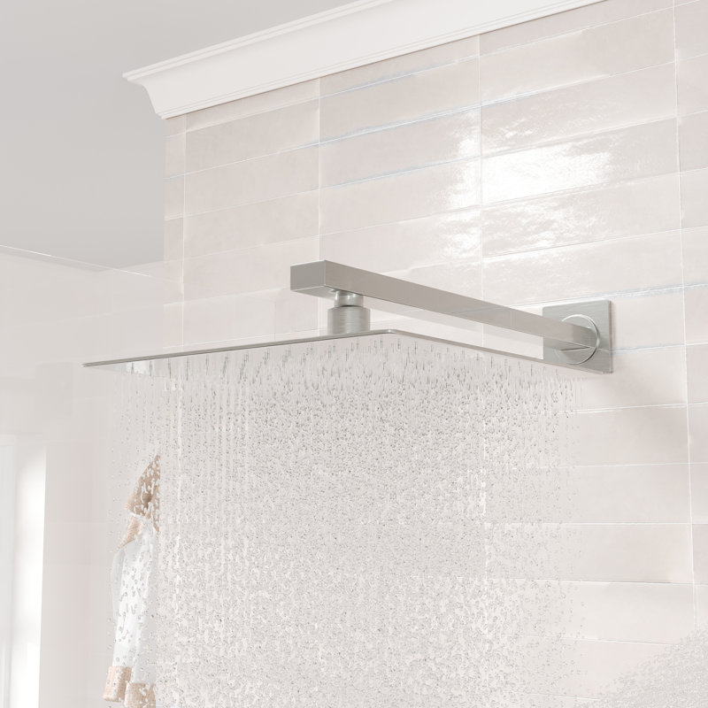 Eviva Edge Shower System With Slide Bar Hand-Shower And Thermostatic Valve, Brushed Nickel