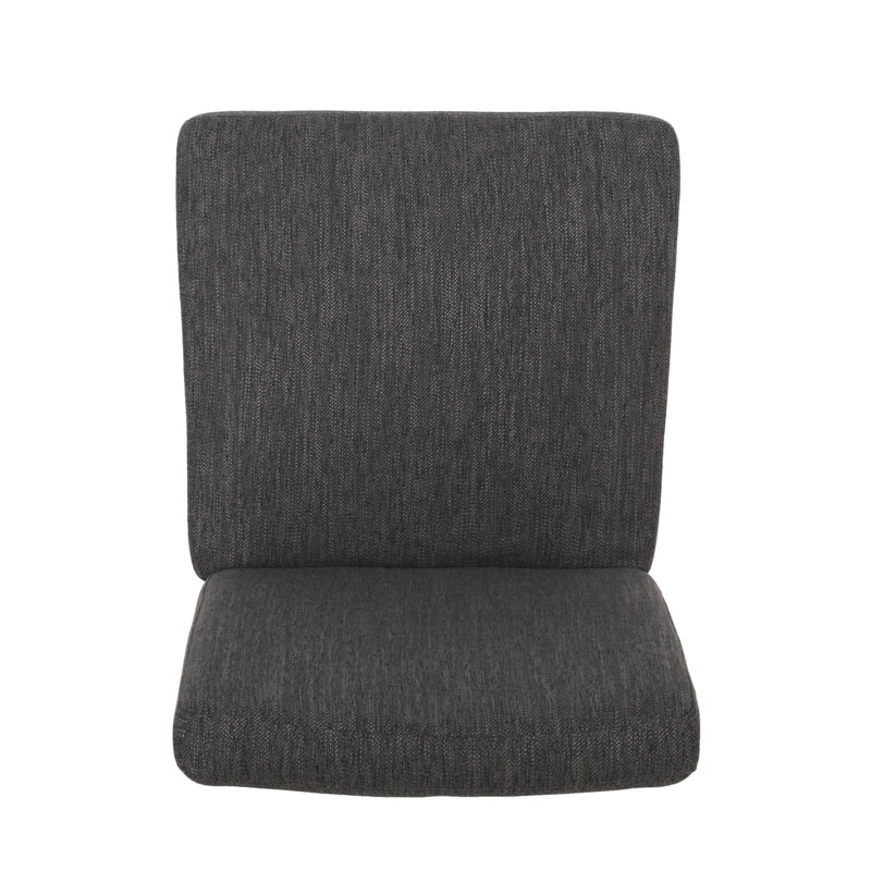 Chaises de salle à manger rembourrées Lira, Tissu gris anthracite, Noir