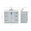 Ensemble de meuble-lavabo rectangulaire simple avec comptoir en quartz Ariel Kelly-124984832-105988833