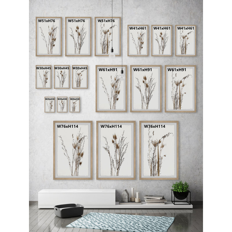Brown Foliage by Marmont Hill - 3 Piece Single Picture Frame Painting Set, 45" H x 38" W x 3.81" D