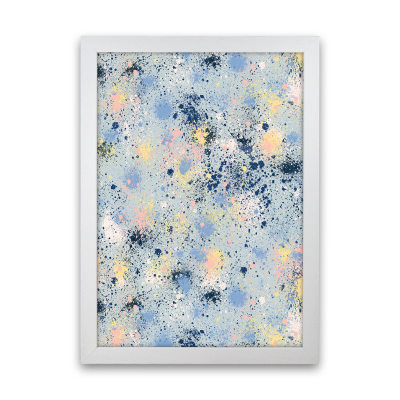 Ink Dust Blue - Print, White Framed, 63cm H x 46cm W x 3cm D