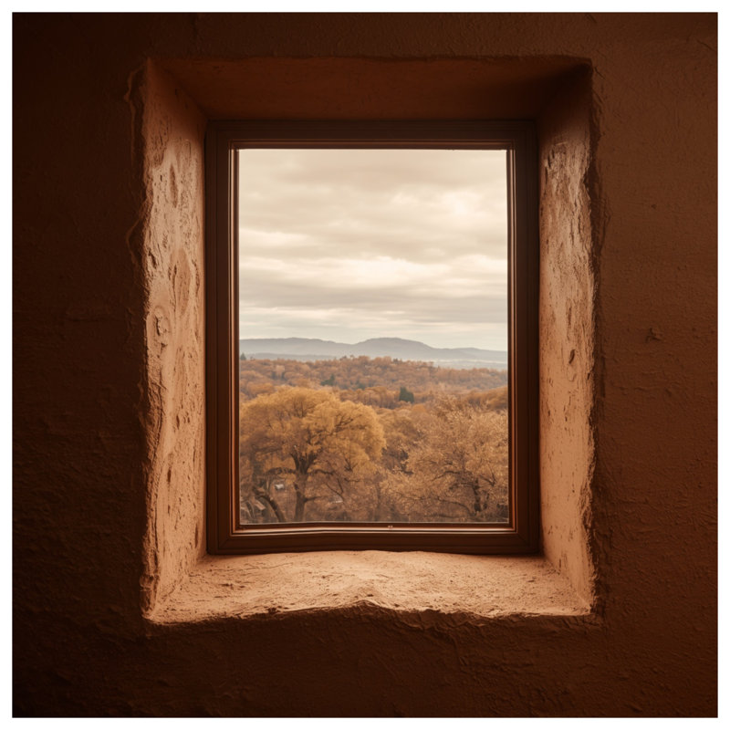 Housses de couette Window View Autumn Landscape, Lit simple