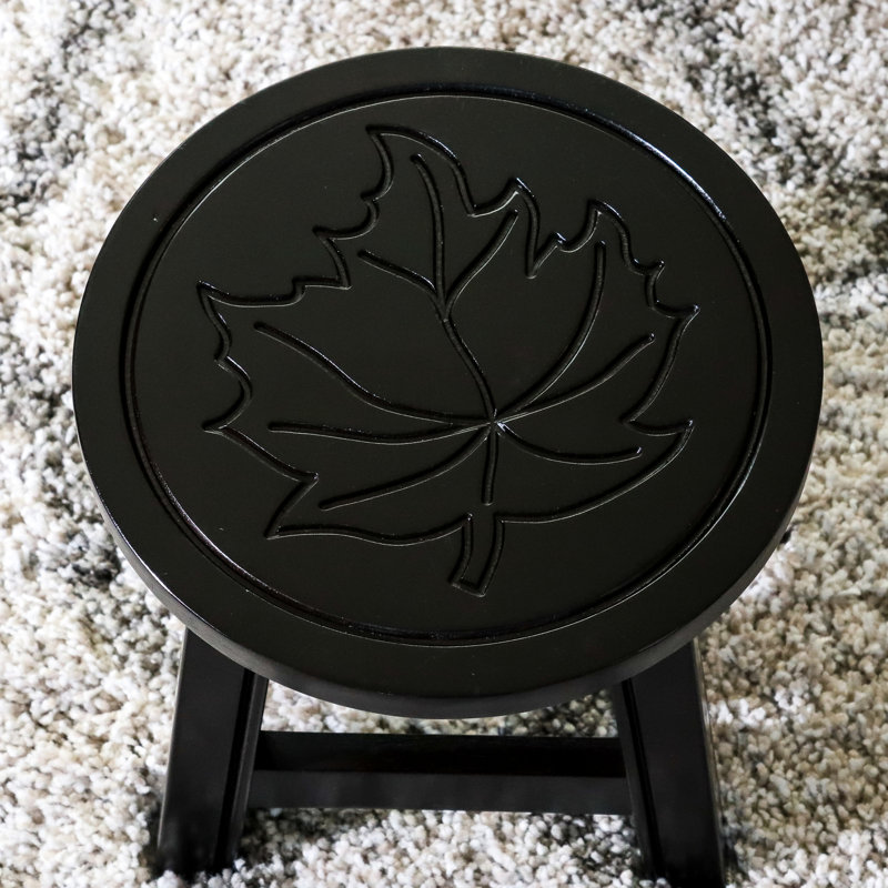 Escabeau en bois à la feuille d'érable audacieuse et accentuée, Espresso
