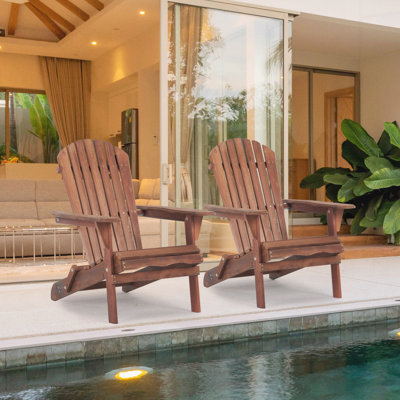 Wooden Outdoor Adirondack Chair(Set of 2)