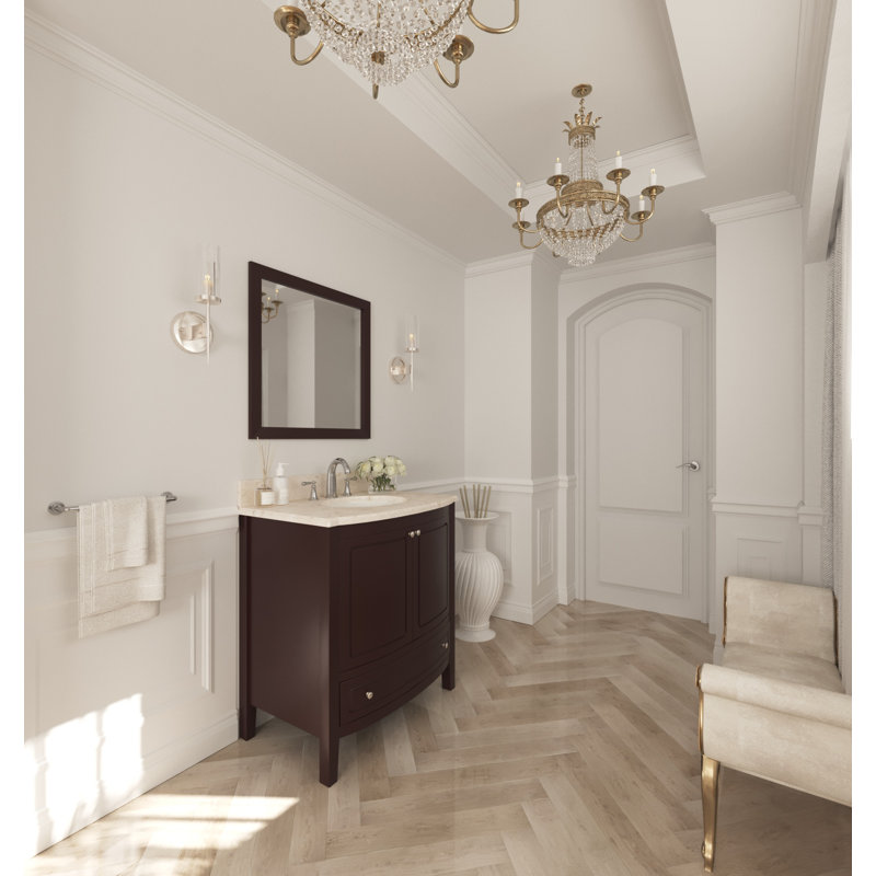 Ensemble de meuble-lavabo simple 32 po Augustin, Brun, Beige