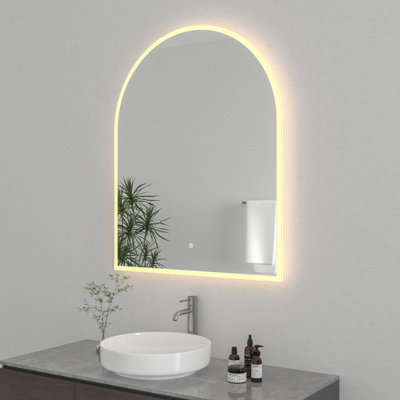 Miroir arqué de salle de bain à DEL 30 po x 60 po Kingston, Aurora