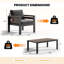 Ensemble de meubles de patio en aluminium, ensemble de 2 fauteuils en métal avec table basse pour ensemble de conversation de patio