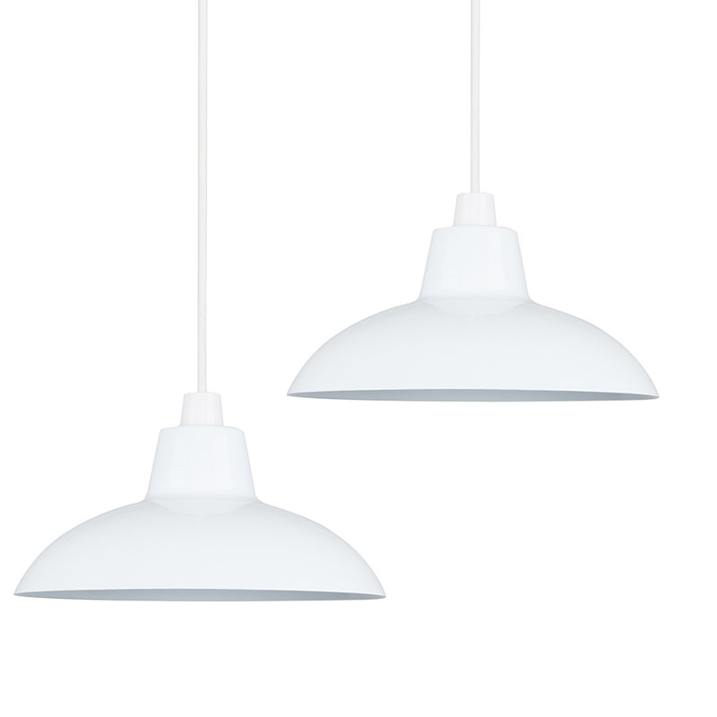 12cm H Metal Bowl Pendant Shade ( Clip On ), White