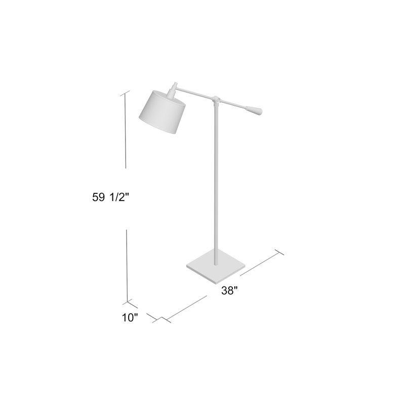 Real Simple Task Floor Lamp, Snowflake, Gunmetal Powder Coat