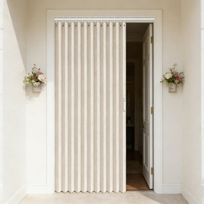 Closet Curtains, Accordion Style Door Curtains For Doorways, Pleated Folding Doors Curtain