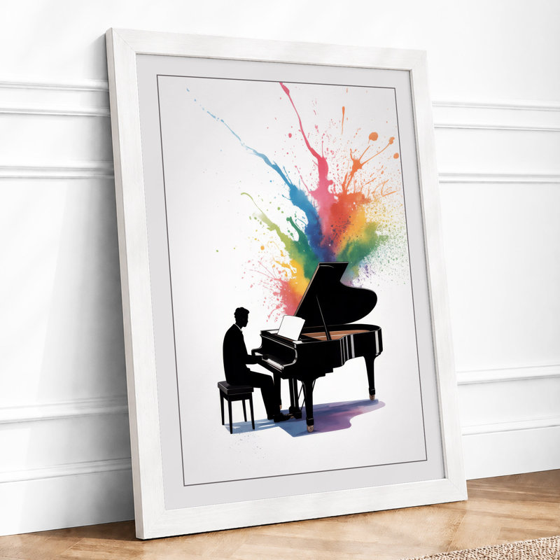 Music in Colour Modern - Framed Print, A1 - 84.1 x 59.4 cm, White