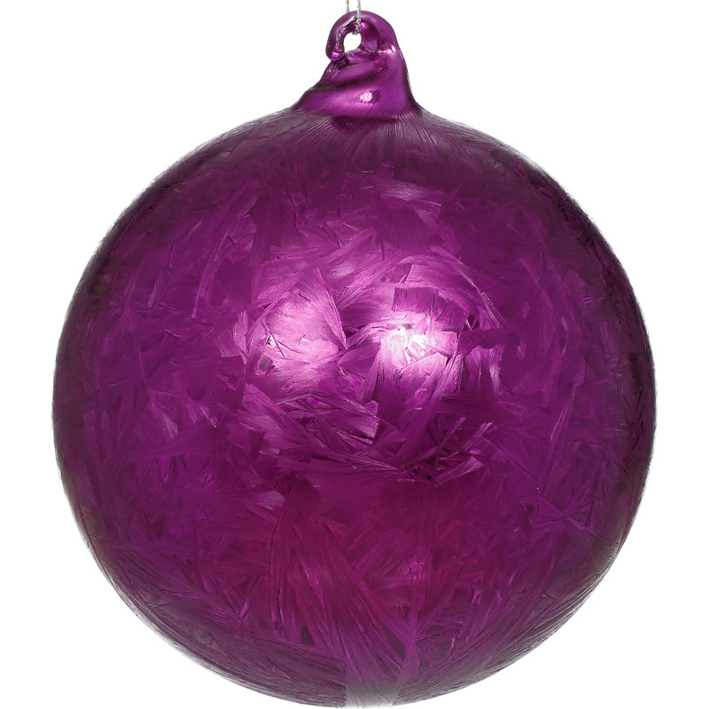 Frosted Ball Ornament Set, 5" H x 5" W x 5" D, Purple