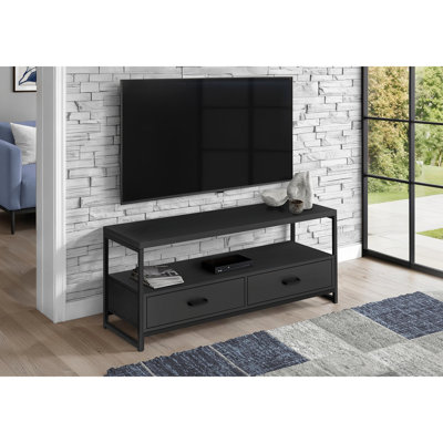 Meuble télé, console de 48 po, meuble multimédia, tiroirs de rangement, salon, chambre à coucher, stratifié, contemporain, moderne