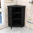 Wood Bathroom Corner Storage Cabinet with Adjustable Shelves-2078994491