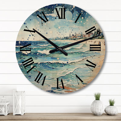 Photo de plage Sandy Serenade IV - Très grande horloge murale en bois