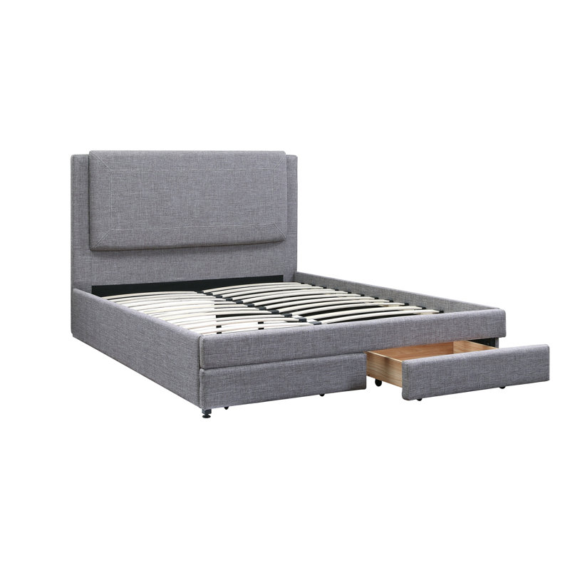 Ensemble de lit 1 pièce Contemporary, Gris clair, Lit double