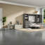 Grand lit escamotable gris avec rangement, solution pour maison moderne peu encombrante