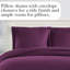 Ensemble de housse de couette en mauve à motif de doublure en microfibre brossée avec fermeture à glissière cachée et attaches d'angle, 1 taie décorative, simple / simple TG-336246575-336246531