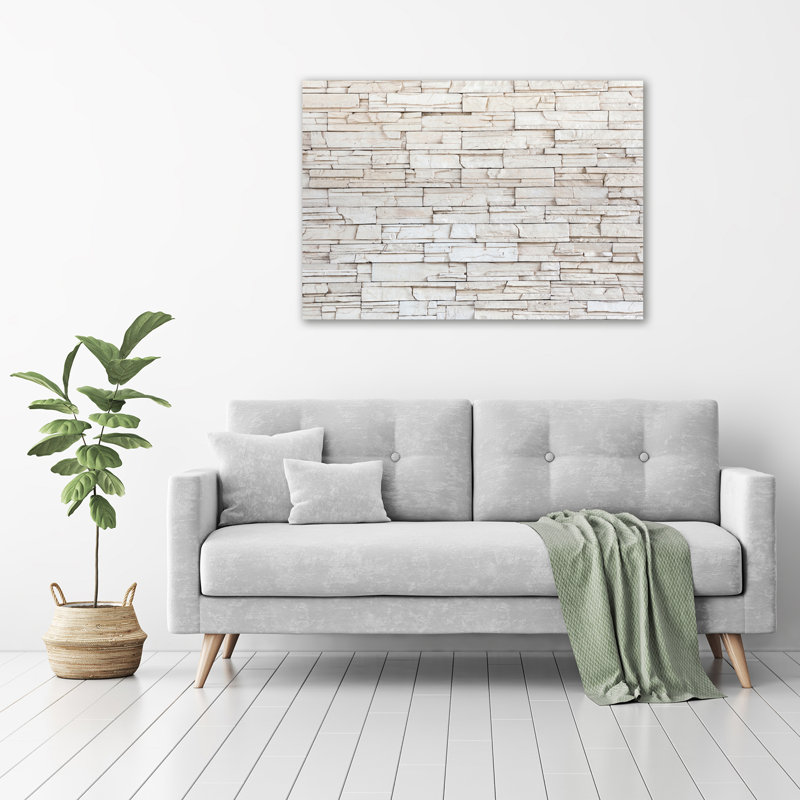 White Wall Of Stone - Wrapped Canvas Print