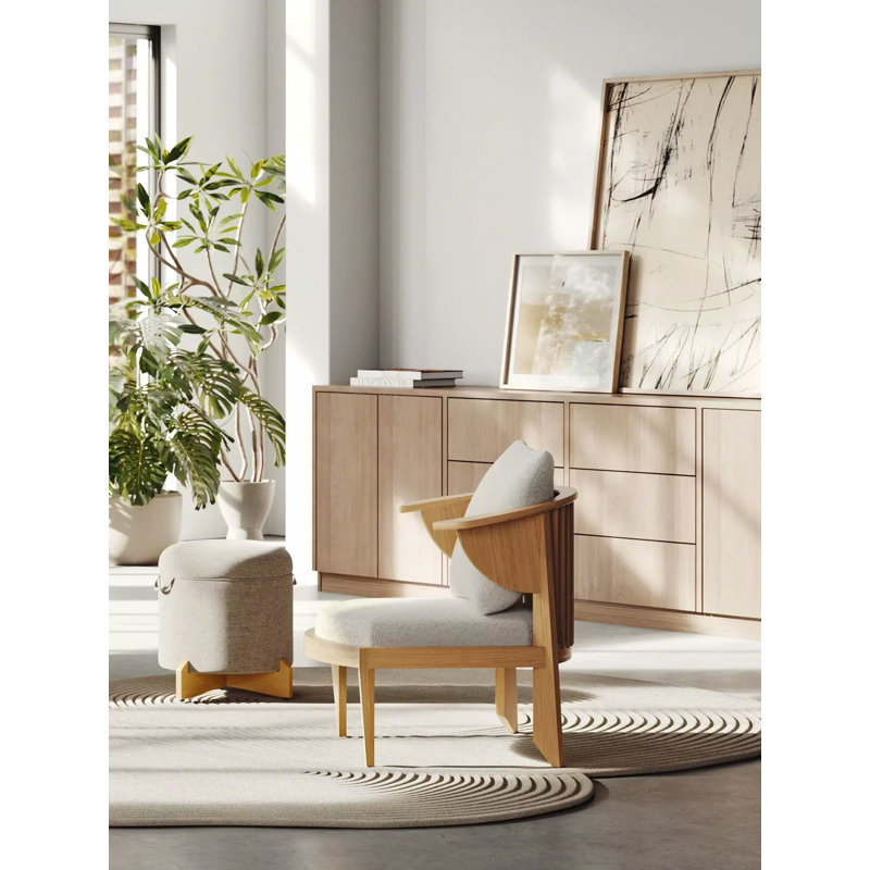 Frank Lloyd Wright Rockford Chair, Natural Oak