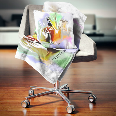 Bouquet of Abstract Flowers - Floral Printed Pillow