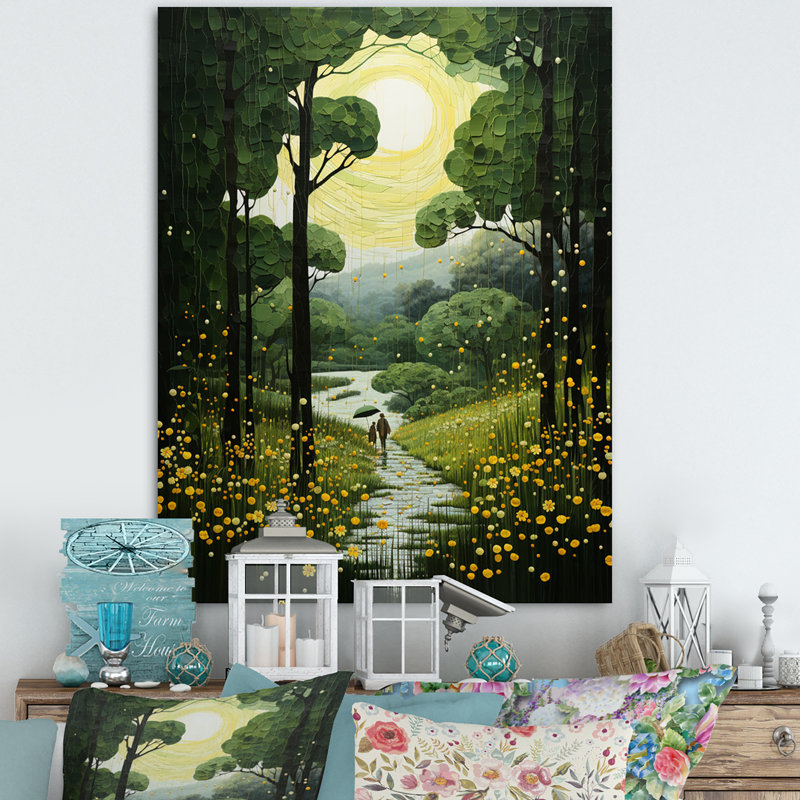 «Forest Whispering Woods Pastoral II», reproduction d'art sur toile, H 44 po x l 34 po x P 1,5 po, Toile tendue