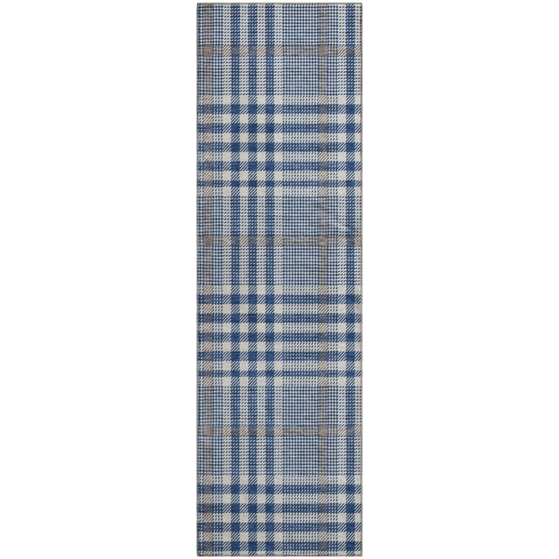 Premium Machine Washable Corry AMF1054 Plaid Rug, Runner 2'3" x 7'6"