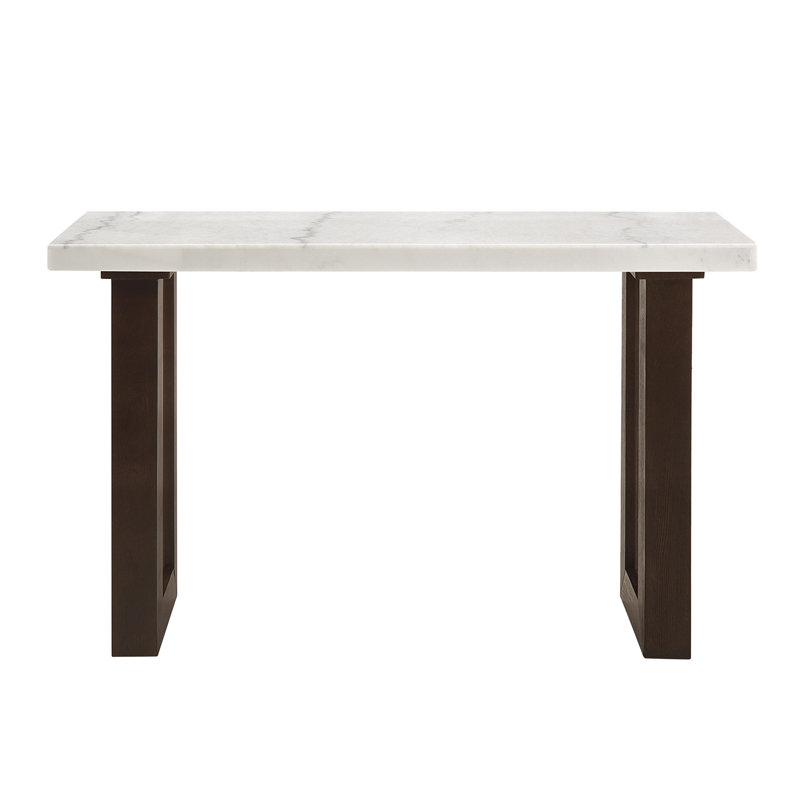 Sofa Table w/Marble Top, Natural Marble Top & Espresso Finish