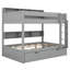 Lit superposé avec rangement et lit gigogne, structure de lit superposé en bois peu encombrante avec tablettes de chevet-156605856-156605859