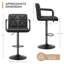Upholstered Adjustable Height Counter Stool with Metal Frame-413081930
