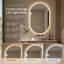 Miroir de salle de bain mural à DEL antibuée avec commandes tactiles
