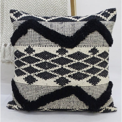 Bhawna's Fusion Fringed Cotton Blend Throw Pillow