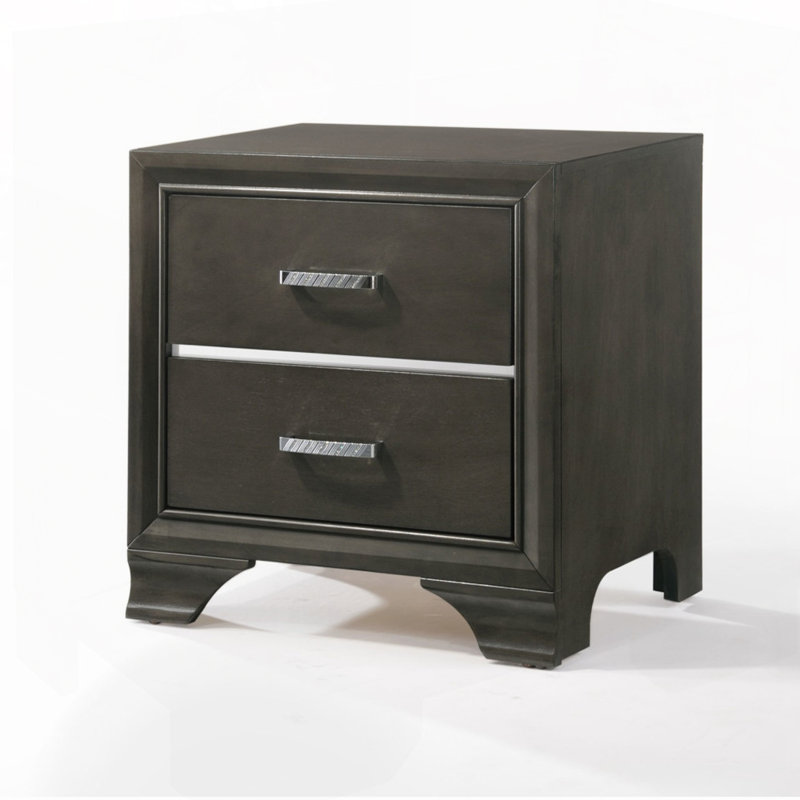 Siordia 2-Drawer Nightstand, Gray