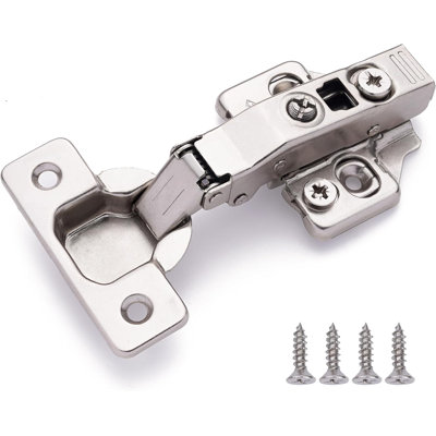 20 Pack Kitchen Cabinet Frameless Hinges , Soft Close Door Hinges, Metal Hinges For Kitchen Drawers, Cabinet Hardware, 3 Way Adjustability & Easy Installation