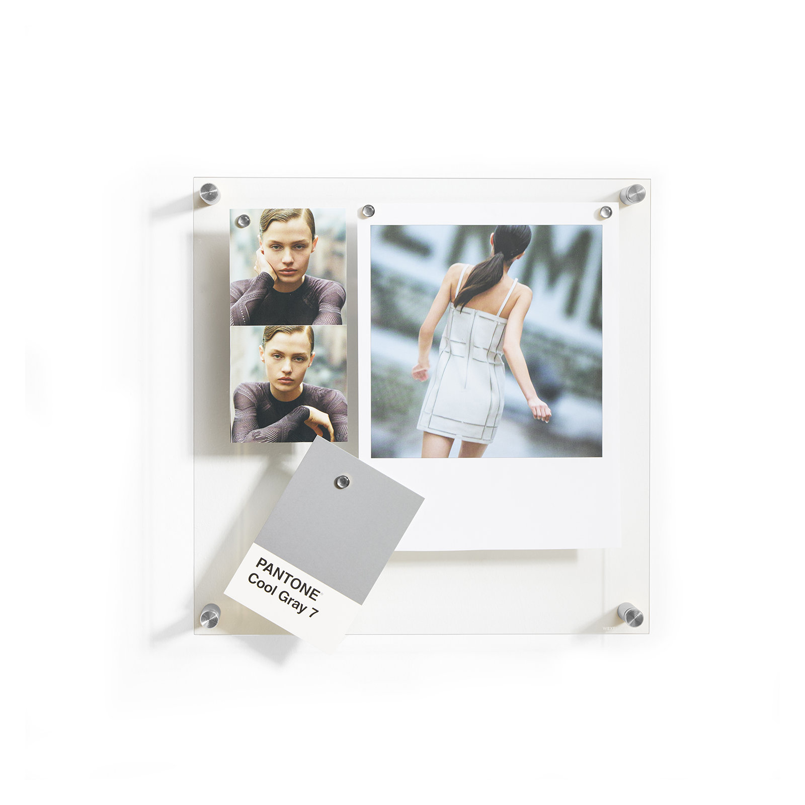 Easy Change Memo Board + Magnets, 14" x 14", Silver