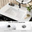 Meuble-lavabo de salle de bain avec lavabo, armoires flottantes murales avec 2 tiroirs cannelés et poignée en métal, lavabo en céramique intégré pour appartement, maison-1823002708