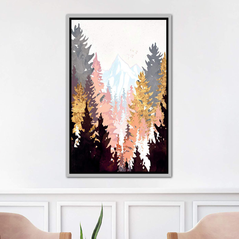 « wine forest » par spacefrog designs-print, H 60 po x l 40po x P 1,5 po, Toile avec cadre argenté