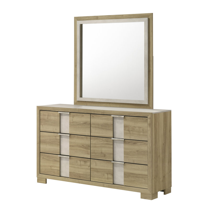 Mobilier de chambre à coucher en bois flotté avec commode à six tiroirs 1pc