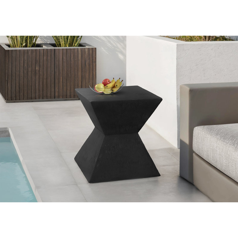 Table d'appoint, h 25 po, intérieur ou extérieur, table d'appoint, table de bout, table de chevet, chambre à coucher, salon, noir, contemporain, moderne