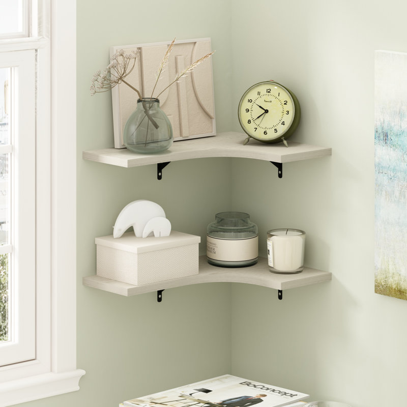 Kaisey 2 Piece Floating Shelf, Pine Oak
