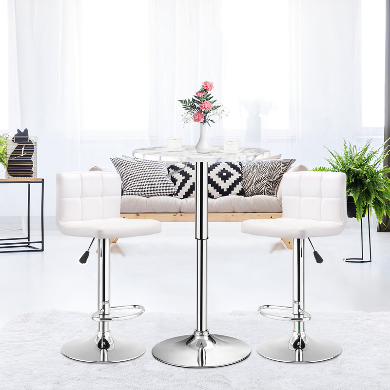 Round Dining Table with Steel Base