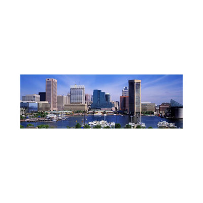 Inner Harbor Federal Hill Skyline Baltimore MD - Wrapped Canvas Panoramic Print