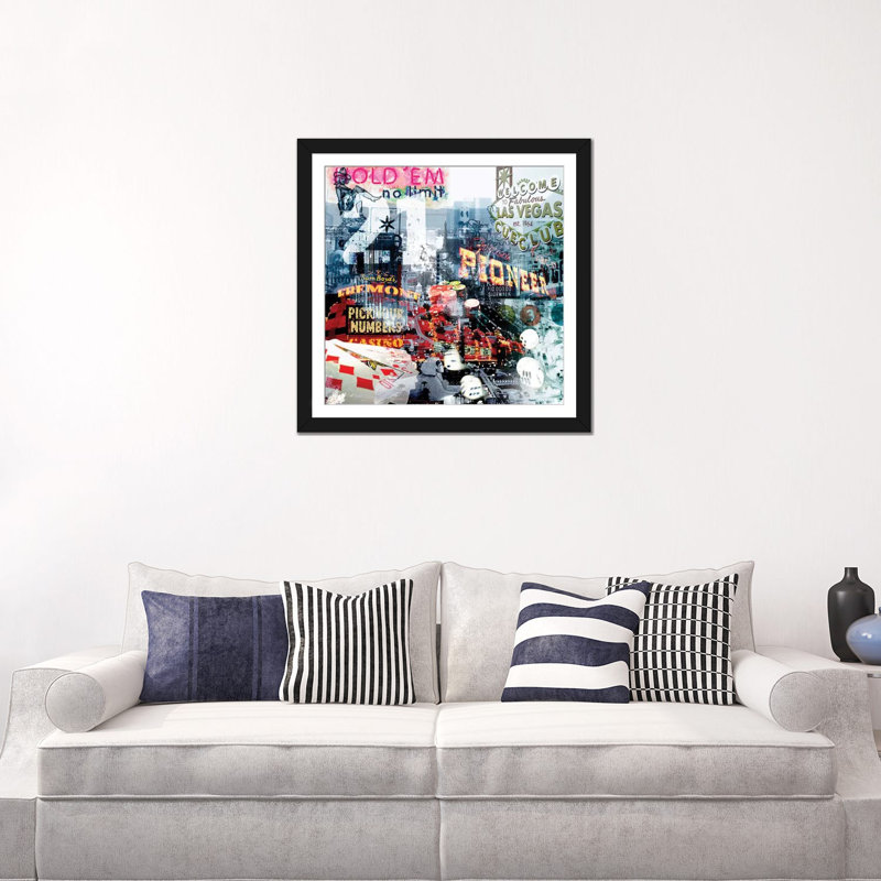 «Las Vegas» par Graph INC - Impression sur toile tendue sur châssis, H 24 po x l 24 po x P 1 po, Toile encadrée noire