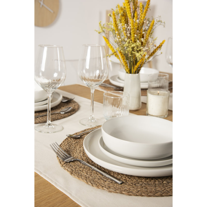 Nordic 6 Piece Ceramic Dinnerware Set - Service for 6, White